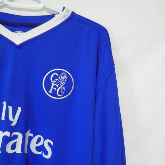 Y2K | UMBRO | 2003 - 2005 | XL- extra large | Blue and White Chelsea Home Shirt - Picture 7 of 16